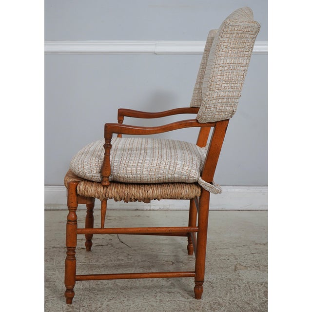 French Country French Country Woven Seat Arm Chair For Sale - Image 3 of 17