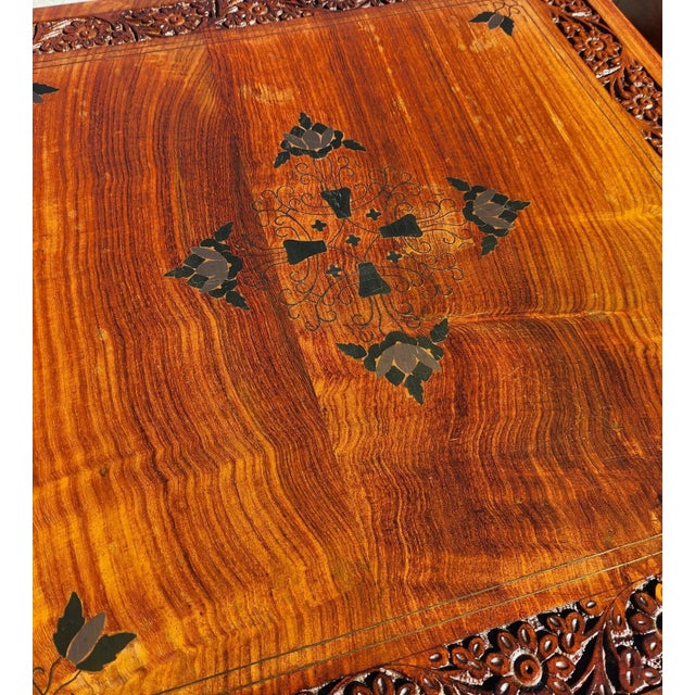 Mid 20th Century Anglo Indian Walnut Side Tables Pair For Sale - Image 5 of 11