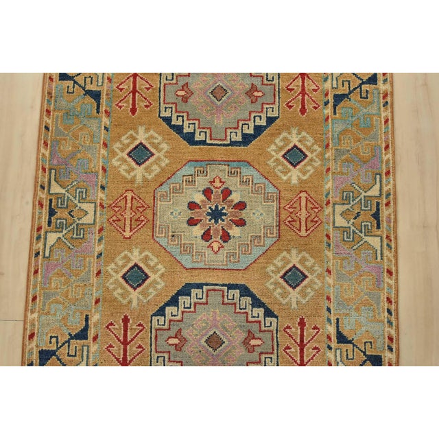 2020s Kazak Runner 2’9” X 9’6” Brown Wool Tribal Hand-Knotted Oriental Rug For Sale - Image 5 of 13