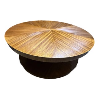 1970s Memphis Lazy Susan Walnut Wood With a Veneer Top Coffee Table For Sale