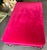 Custom Fuchsia Pink Velvet Cocktail Ottoman With Dark Wood Base & Bun Feet For Sale In Chicago - Image 6 of 11