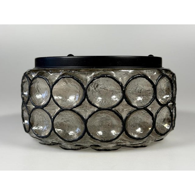 Vintage Ceiling Lamp in Glass and Metal from Glashütte Limburg, Germany, 1960s For Sale - Image 10 of 18