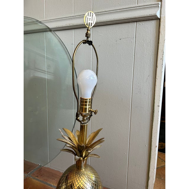 Vintage Frederick Cooper Brass Pineapple Table Lamp For Sale - Image 9 of 14