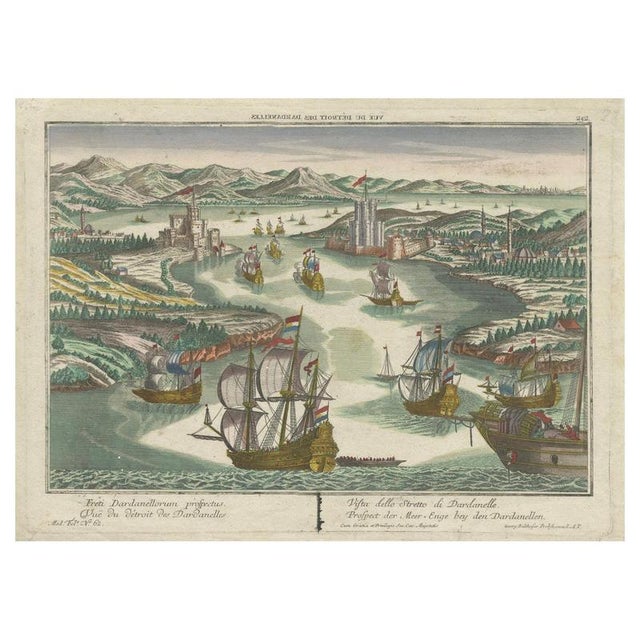Dardanelles Strait, Probst Optical View with Ships, 1800s, Paper For Sale - Image 10 of 10