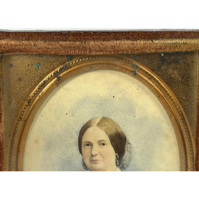 Antique Miniature Portrait Painting of Woman in Original Presentation Case For Sale - Image 4 of 10