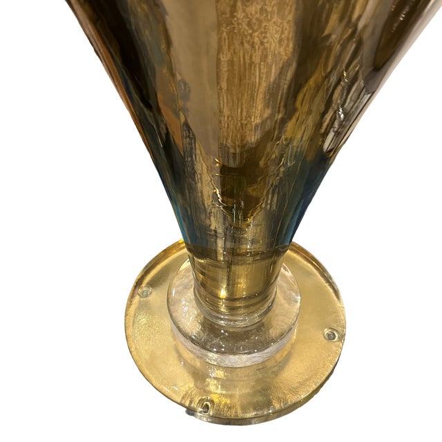 Golden Murano Glass Lamp Horn, 1980s For Sale - Image 4 of 6