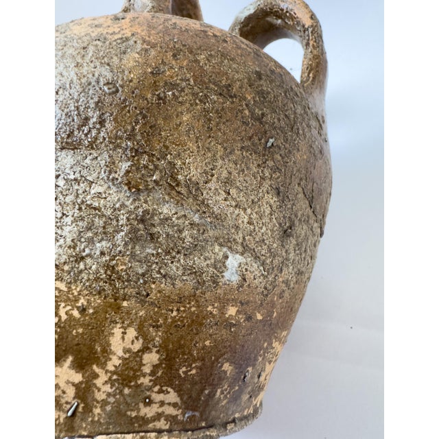 Antique French Partially Glazed Terracotta Cruche Jug, C. 1900 For Sale - Image 13 of 17