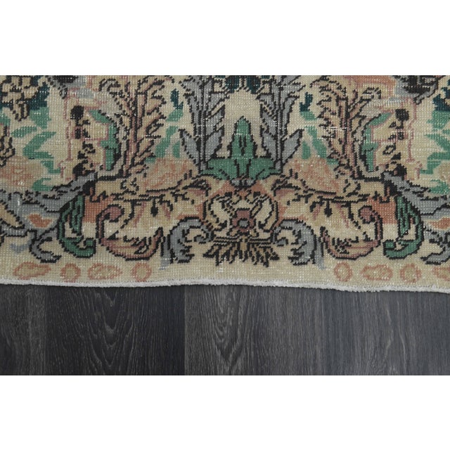 Textile 1970s Vintage Handmade Wool Cotton Beige Area Rug For Sale - Image 7 of 11