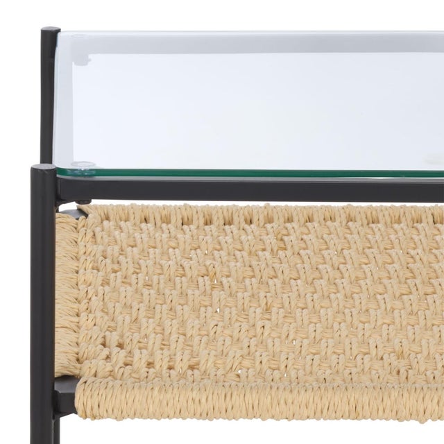 Contemporary Omaka 1 Shelf End Table in Natural / Black For Sale - Image 3 of 6