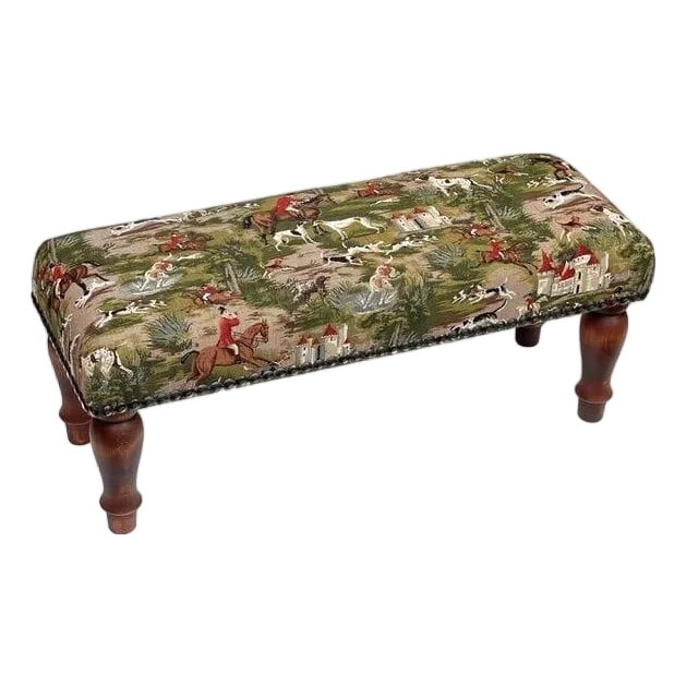 Horses & Hounds Narrow Stool For Sale