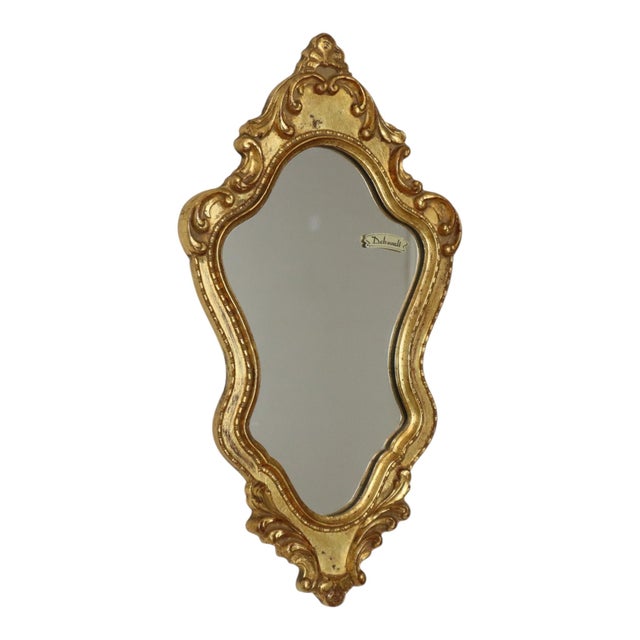 Small Baroque Crested Mirror in Gold Leaf Gilt from Deknudt, 1960s For Sale - Image 11 of 18