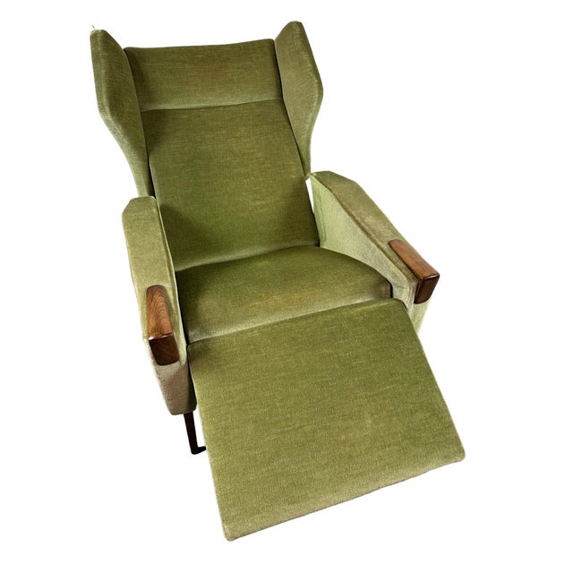 Mid-Century Modern Vintage European Mid-Century Reclining Lounge Chair — Original Upholstery For Sale - Image 3 of 4