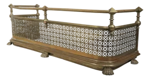 Antique Victorian Brass Fireplace Fender