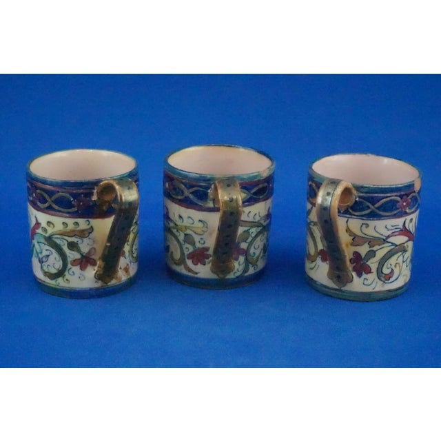 Ceramic Cups and Saucers by Alfredo Santarelli for Gualdo Tadino, 1890s, Set of 6 For Sale - Image 10 of 18