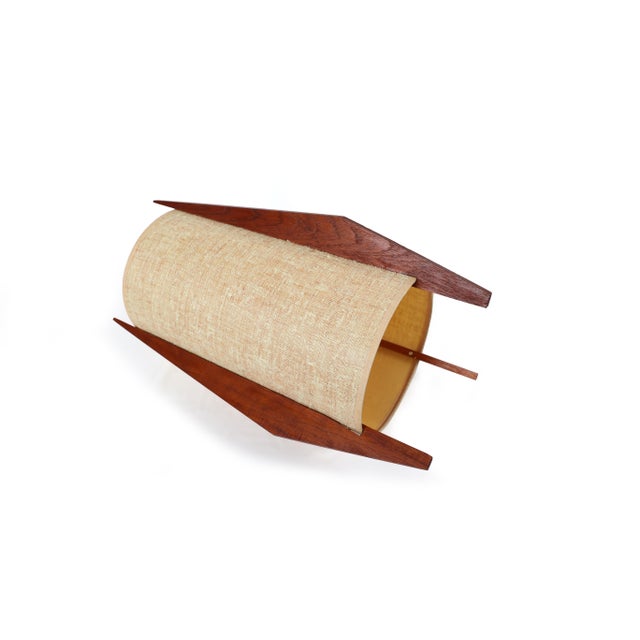 Vintage Mid-Century Modern Scandinavian Teak Hanging Lamp For Sale - Image 6 of 15