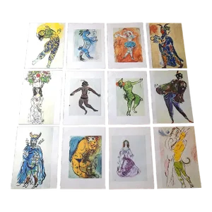 Vintage Mid 20th Century Abstract Marc Chagall Lithographs - Set of 12