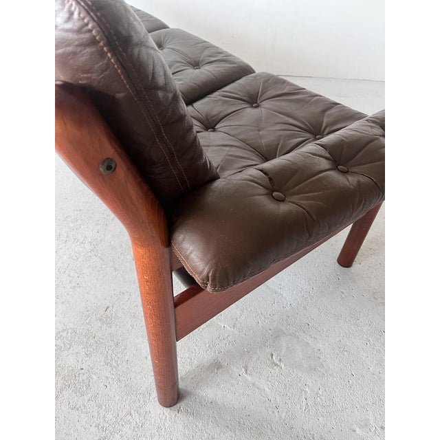 Scandinavian Brown Leather Sofa from Ulferts Möbler, 1970s For Sale - Image 6 of 12