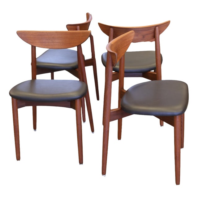 Chair in Teak by Harry Østergaard for Randers Møbelfabrik, 1960s, Set of 4 For Sale