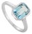 Classic Octagon Cut Blue Topaz Silver Stackable Ring in Bezel Setting - Size 8 For Sale