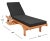 Newport Chaise Lounge Chair with Side Table, Natural/Black Cushion For Sale In Philadelphia - Image 6 of 12