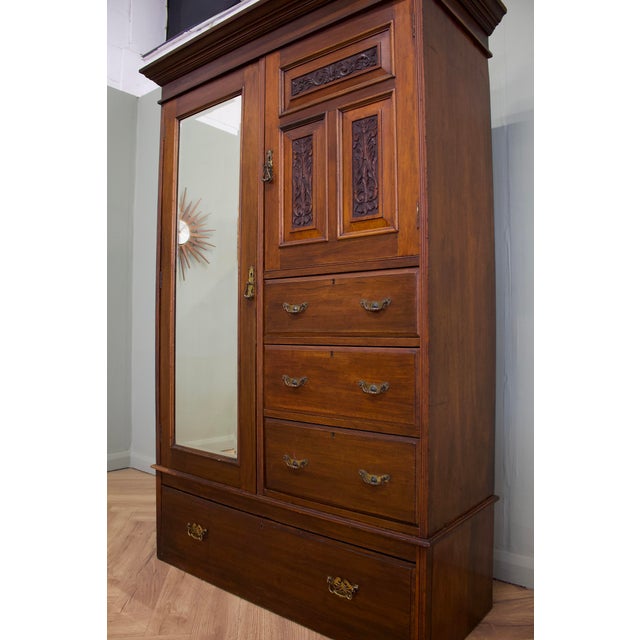19th Century Antique Victorian Mahogany Compactum Combination Wardrobe, 1890s For Sale - Image 5 of 11