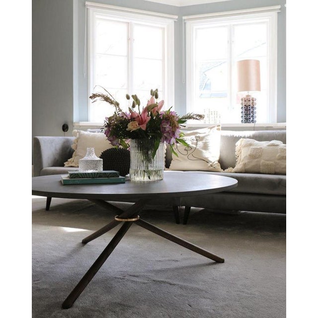 Not Yet Made - Made To Order Edda Dark Concrete Top and Dark Oak Legs Coffee Table by Eberhart Furniture For Sale - Image 5 of 12