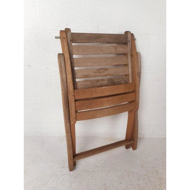 Vintage Modern Wood Folding Chairs - Set of 5 For Sale - Image 10 of 11