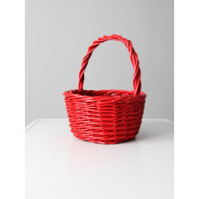 Vintage Red Wicker Basket Chairish