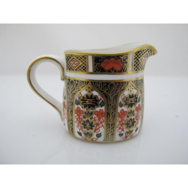 Royal Crown Derby 1128 Old Imari Bone China Full Miniature Tea Set & Oval Tray For Sale - Image 9 of 18
