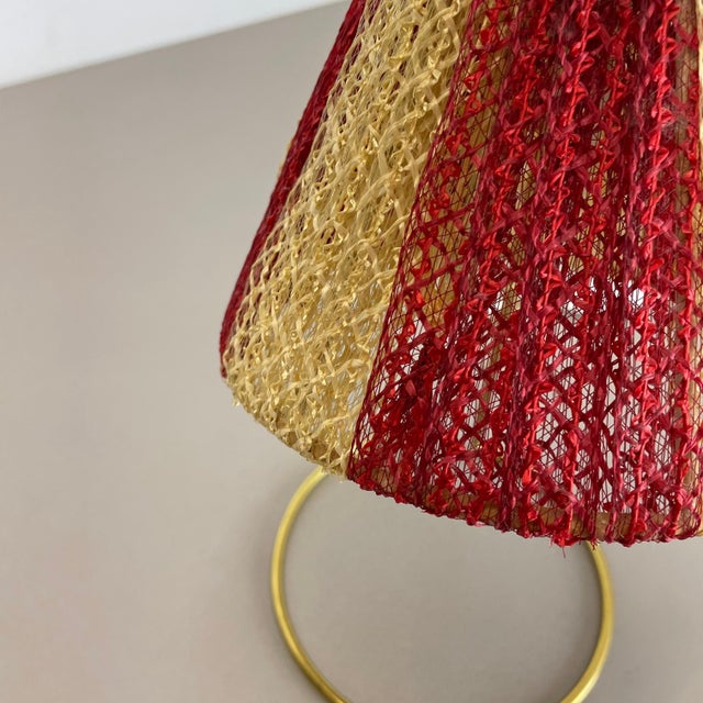 Brass & Fabric Table Light in the style of Kalmar, Austria, 1960s For Sale - Image 9 of 18