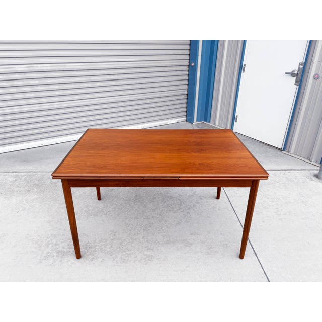 Mid-Century Modern 1960s Danish Modern Teak Extendable Dining Table (Refinished) For Sale - Image 3 of 14