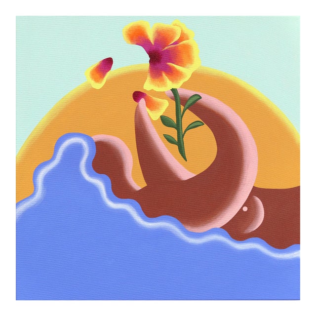 Sunset - Surrealist Colorful Figurative Painting Original Artwork by Amy Tai For Sale