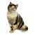 1990s Original Art Painted Wood Tabby Cat For Sale
