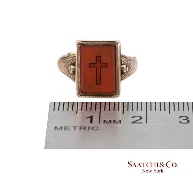 10k Yellow Gold Victorian Braided Mourning Quartz Hair Ring, Size 3.5 For Sale - Image 9 of 11