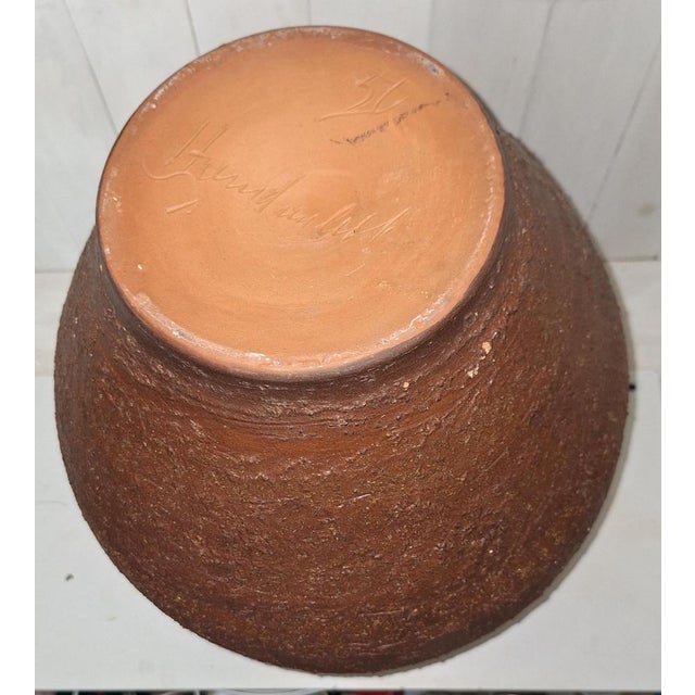 Large Vintage Handmade Ceramic Handled Jug Vase, 1970s For Sale - Image 4 of 6