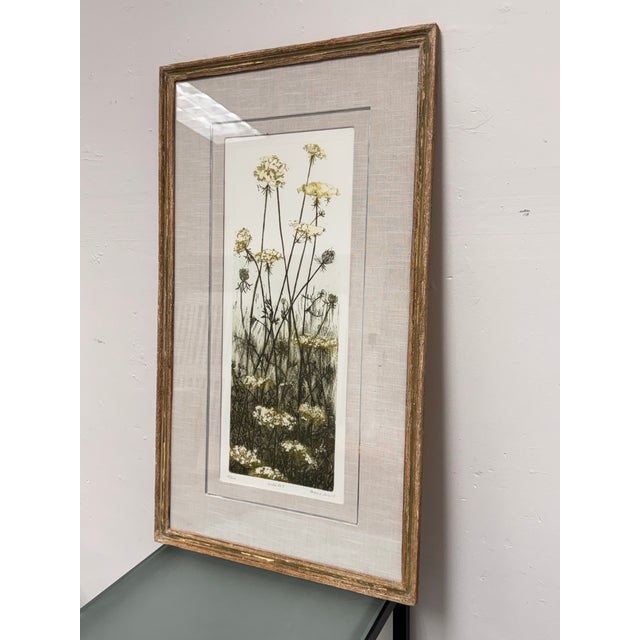 Design Plus Gallery presents the “Wild Lace,” an Original Etching by Elaine R. Simel. The vertical botanical composition...