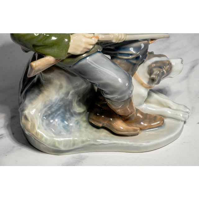 1950s Vintage Royal Copenhagen Denmark Hand Painted Hunter With Dog Porcelain Figurine Christian Thomsen Sporting Country Home Decor For Sale - Image 5 of 14