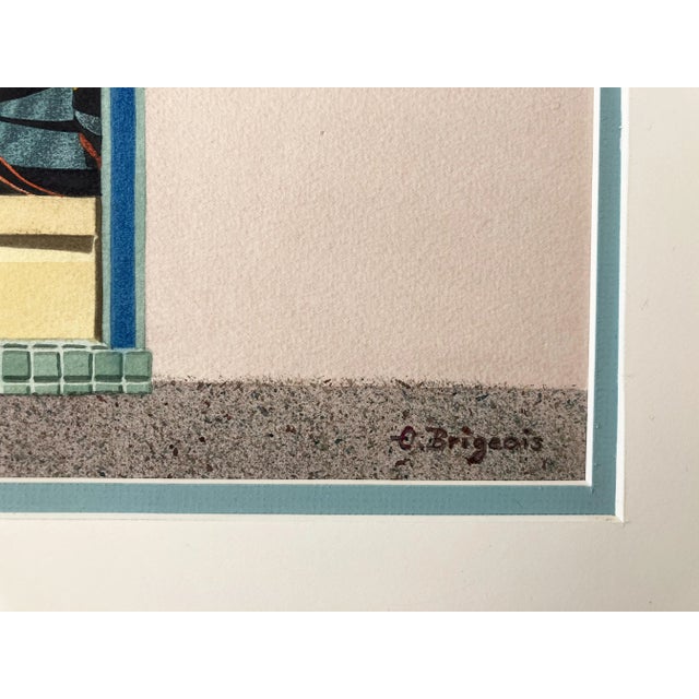 Paper 1987 Evelyne Brigeois Watercolor Painting, "A Storefront in Troyes, France" For Sale - Image 7 of 12