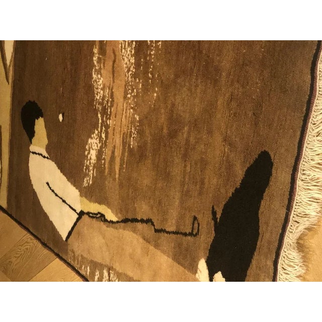 Brown and Beige Turkish Hand Knotted Wool Rug, 1970s For Sale - Image 4 of 15