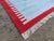 Textile Handmade Cotton Zig Zag Pattern Rug, Sky Blue and Red Bordered 8'x10' For Sale - Image 7 of 11