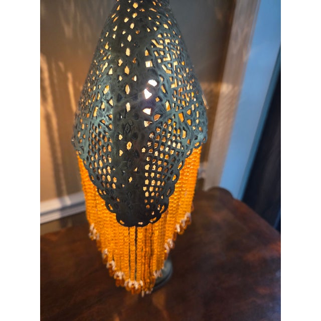 Antique Moorish Moroccan Pierced Brass Table Lamp For Sale - Image 14 of 14