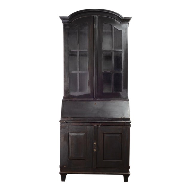 Industrial Style Iron Gunmetal Finish Secretary Cabinet 8.5 Ft. For Sale