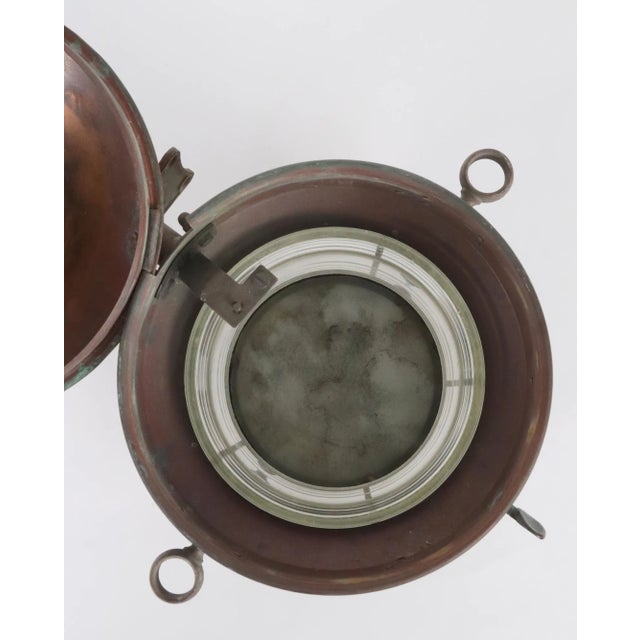 Early 20th Century Early 20th Century Ankerlight DHR Holland Copper & Glass Ship Lantern For Sale - Image 5 of 11