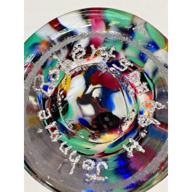 Postmodern 1990s Vintage Signed Johnnie Studio Art Glass Paperweight Vase For Sale - Image 3 of 3