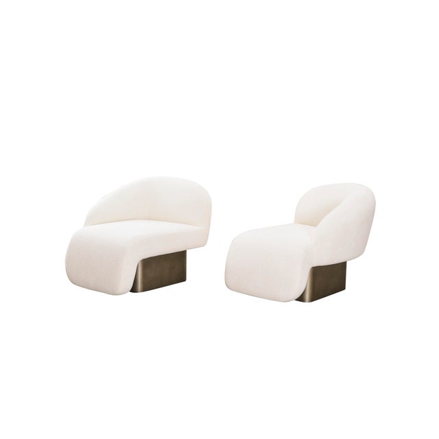 Kaia Modern White Boucle Left Arm Accent Chair For Sale - Image 10 of 10