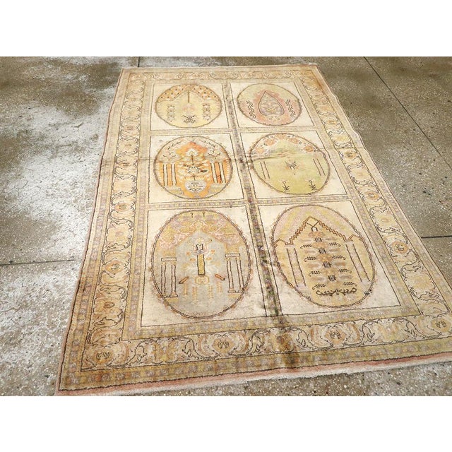 Antique White Galerie Shabab Collection Mid-20th Century Turkish Sivas Rug For Sale - Image 8 of 10