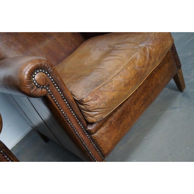 1970s Vintage Dutch Cognac Leather Club Chairs, Set of 2 For Sale - Image 5 of 18