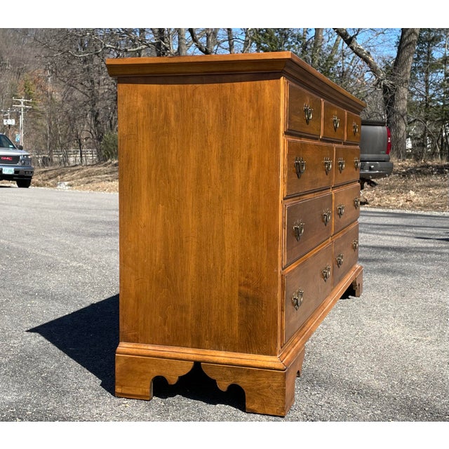 Ethan Allen Solid Maple Circa 1776 Dresser & Mirror Chairish