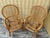Boho Chic A Pair of Rattan Fan Back Lounge Chairs in the Franco Albini's Style. Circa 1980s For Sale - Image 3 of 18