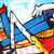 Bacio Con Vista Costiera Amalfitana - Original Amalfi Coast Cubist Figurative Mixed Media Acrylic Painting on Canvas For Sale - Image 4 of 9